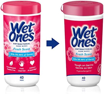 Wet Ones Antibacterial?Hand Wipes,?Fresh Scent Wipes | Antibacterial Wipes, Hand Sanitizer Wipes, Wet Ones Wipes, 40 ct. Canister - Image 3