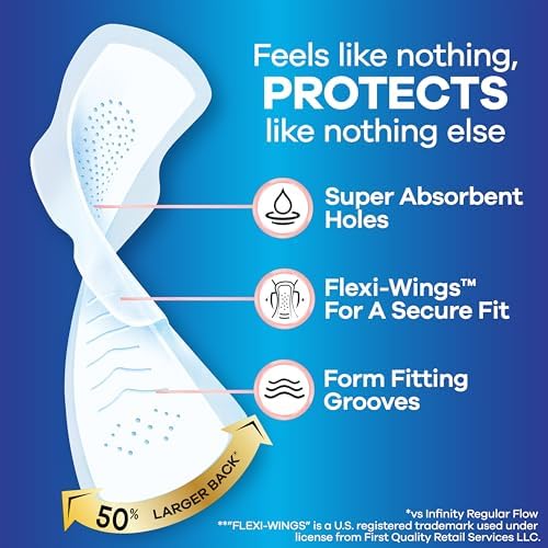 Always Infinity 66 count bulk pack of three overnight sanitary napkins.