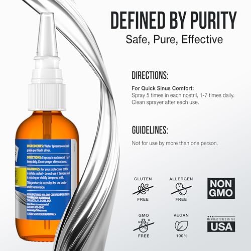 Two pack of Sovereign Silver drug free nasal cleanser bottles for natural sinus and congestion relief.