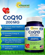 Side angle of aSquared Nutrition Coenzyme Q10 showing high absorption vegan ubiquinone powder details