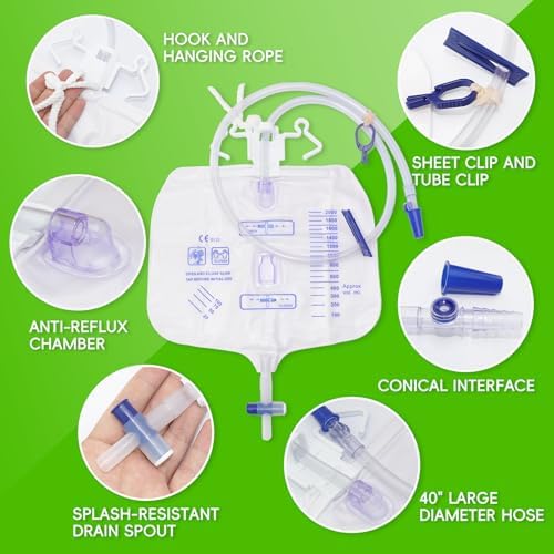 Lengthened kink-resistant tubing for urinary bag