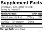 Premium dietary supplement unflavored powder texture inside the container.