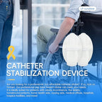 Side profile of the hypoallergenic adhesive backing on the catheter supply.