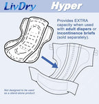 Side angle of the packaging highlighting the sixty-five fluid ounce maximum absorbency capacity.