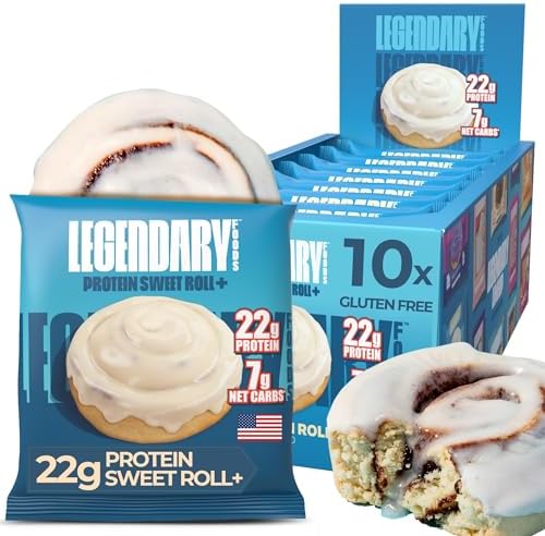 Legendary Foods Cinnamon Roll 22g Protein Bars – Gluten-Free, Low Carb Meal Option – Sweet Zero Sugar Snack, Keto-Friendly – 10-Pack High Protein Pre- or Post-Workout Nutrition Bars - Image 2
