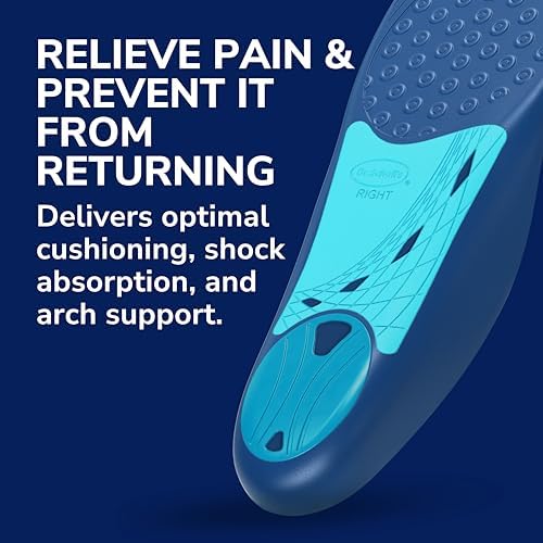 Side profile of Dr. Scholl's orthotic insoles highlighting the reinforced arch structure.