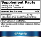 Douglas Laboratories pine bark extract supplement label detailing directions and ingredients