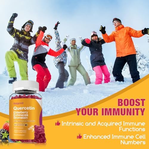 Nutritional facts panel on the back of pure quercetin supplement gummies for kids and adults