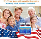 Side profile of Vazatisi 120 count allergen defense vegan gummy bottles.