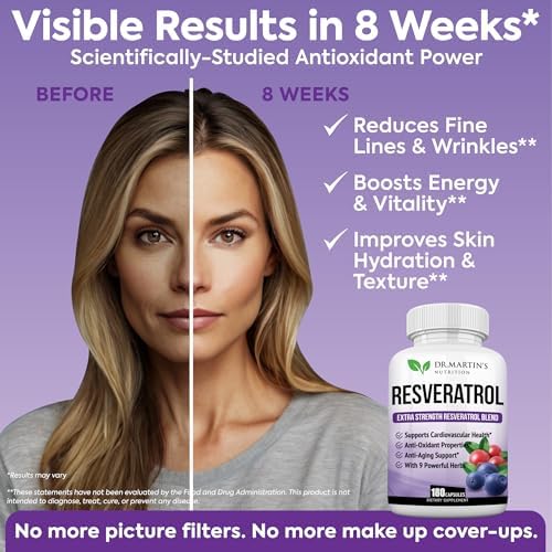 Dr. Martin's Nutrition resveratrol bottle showing 3 months supply text
