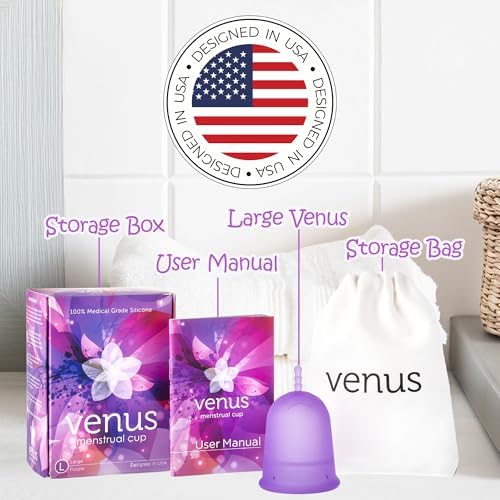 Venus 100 percent medical grade silicone cup packaging and manual
