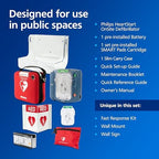 HeartStart OnSite Defibrillator in slim carry case for portability.