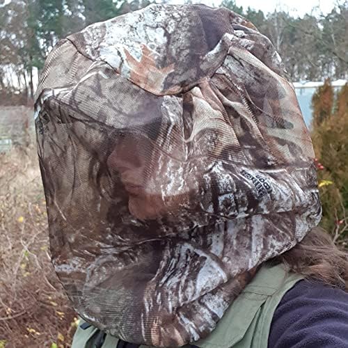 Foldable camo head net for fishing and camping