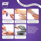 Two ply adhesive remover wipes for cleaning ostomy residue and bandage glue