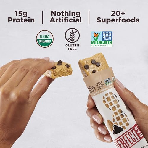 Perfect Bar, Dark Chocolate Chip Peanut Butter Protein Bar, High Protein, Organic, Gluten Free, Soy Free, Non GMO, No Sugar Alcohols, 2.3 Ounce Bar, 10 Count - Image 5