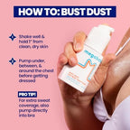 Megababe Bust Dust ingredients label showing cornstarch and aloe vera.