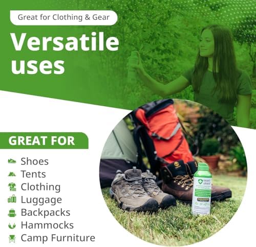 Insect Shield premium clothing treatment showing product specifications and target insects