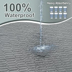 Inooro mattress protector underpad being folded easily for lightweight travel storage and portability.
