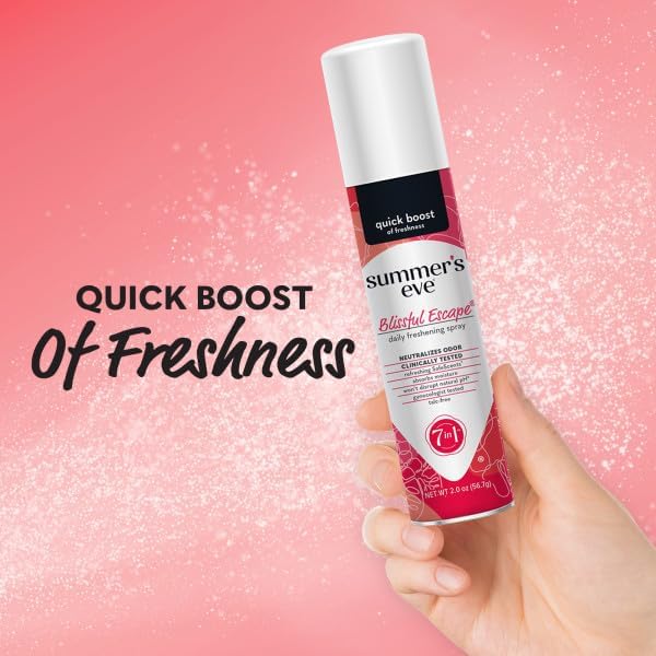 Clinically tested feminine deodorant spray for odor protection and moisture absorption