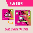 Playtex 360 degree leak defense technology illustration on sport tampons