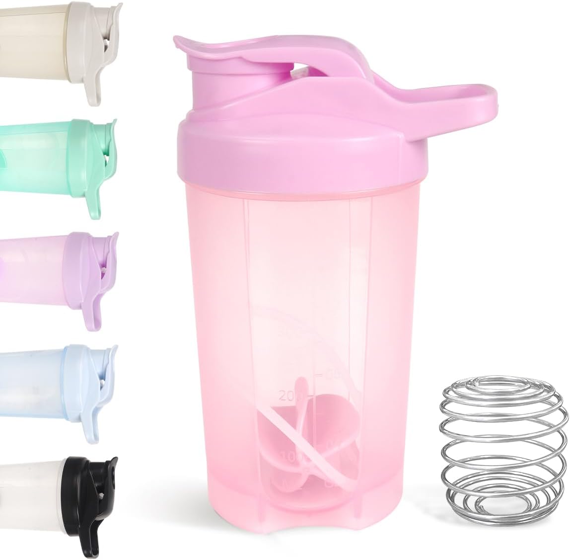 D.Y.A protein shaker bottle showing leak-proof flip cap and secure screw-on lid mechanism