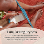 Side view of Cora overnight pads showing wings and ultra-absorbent layers