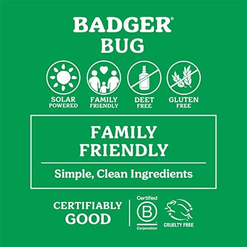 Badger family friendly vegan mosquito spray highlighting the organic citronella logo