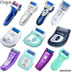 Pink Emjoi Micro-Pedi showing the rotating micro mineral roller head