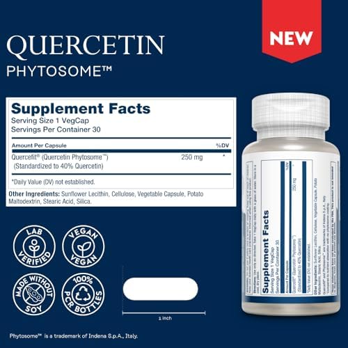 Solaray Quercetin Phytosome twenty times higher absorption antioxidant vegan bottle