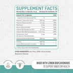 Premium ear health capsules with inositol formula label details closeup
