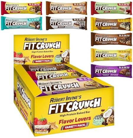 FITCRUNCH Snack Size Protein Bars, 6-Layer Baked Bar, 3g of Sugar, Gluten Free & Soft Cake Core (9 Count, Flavor Lovers) - Image 2