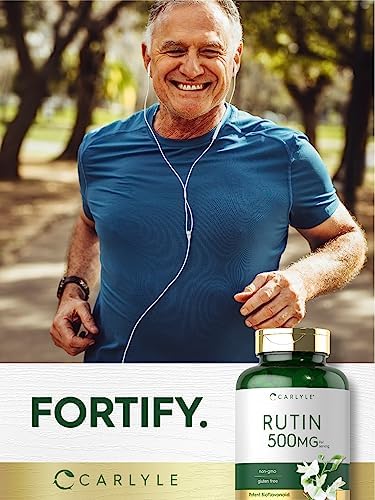 Authentic Carlyle Rutin 500mg supplement bottle displayed on a clean background