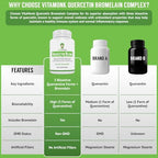 VitaMonk Quercetin blend immune support capsules displayed next to the premium packaging bottle.