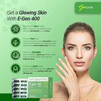 Genone E Gen 400 Vitamin E capsules for skin glow showing topical application usage