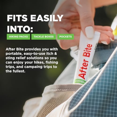 After Bite Itch Eraser gel being applied to a mosquito bite for rapid relief