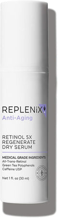 Replenix Retinol 5X Regenerate Dry Serum - Anti-Ageing Night Serum for Mature Skin, 30ml