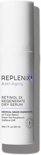 Replenix Retinol 5X Regenerate Dry Serum - Anti-Ageing Night Serum for Mature Skin, 30ml