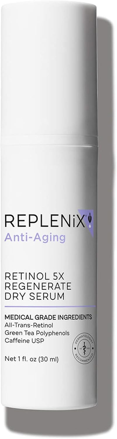 Replenix Retinol 5X Regenerate Dry Serum - Anti-Ageing Night Serum for Mature Skin, 30ml