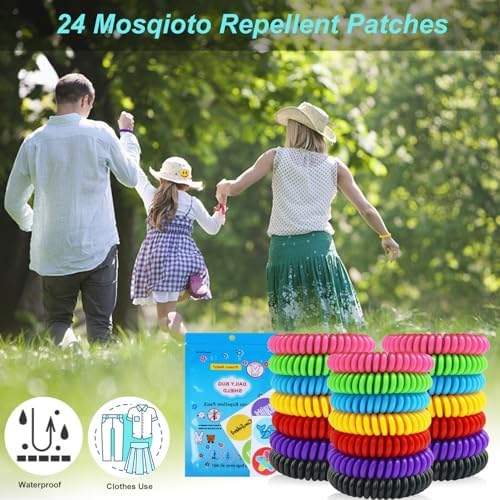 Family using BuggyBands insect repellent wristbands during camping