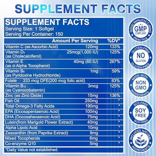 Fidernic eye vitamins 150 softgels label details