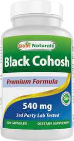 Best Naturals Black Cohosh 540mg 120 Capsules front bottle view