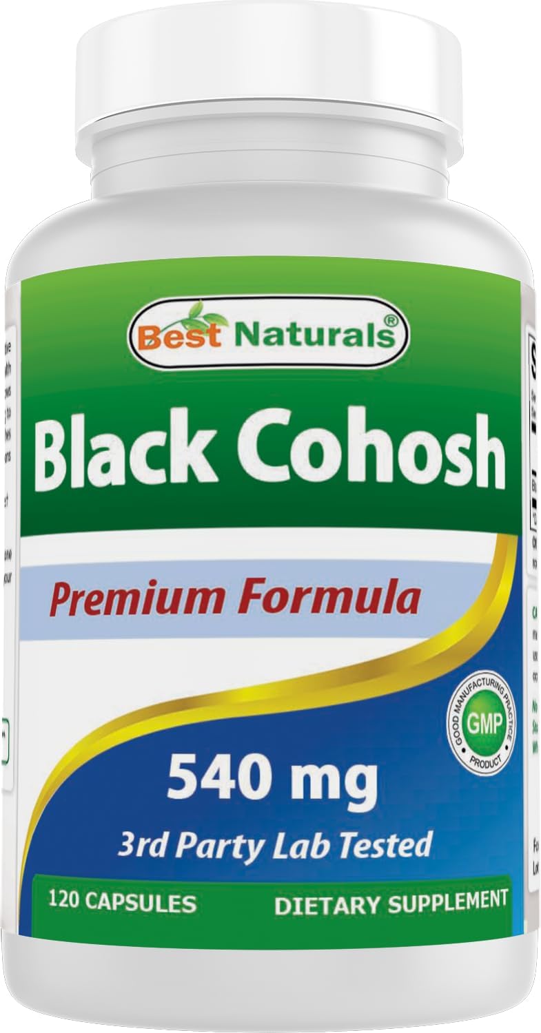 Best Naturals Black Cohosh 540mg 120 Capsules front bottle view