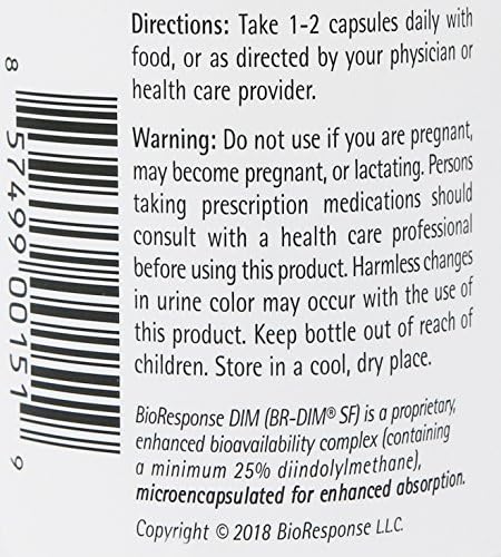Three bottles of BioResponse DIM 150 mg estrogen metabolism support supplements arranged together