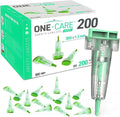ONE-CARE Opti safety lancets 200 count front packaging view showing top button activation feature