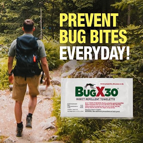 CoreTex Bug X 30 heavy duty mosquito repellent towelettes bulk pack