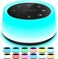 ColorsNoise Sound Machine front view featuring the black circular design and control buttons.