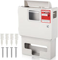Geiserailie wall mount locking cabinet with white steel finish and glove holder
