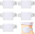 Syhood feeding tube holder front view showcasing the white elastic abdominal belt.