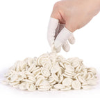 Tifanso white latex disposable finger cots front view packaging
