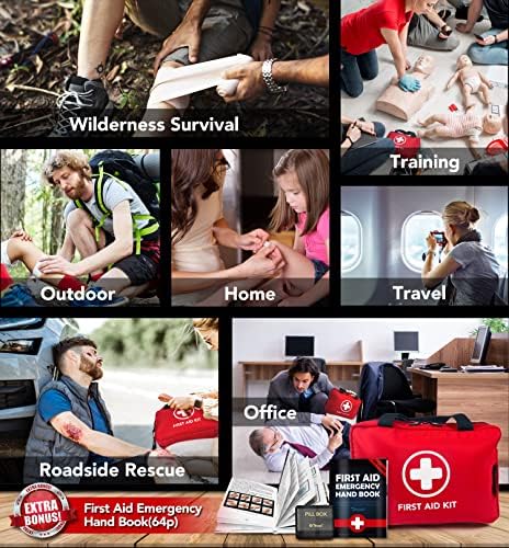 Compact Thriaid first aid kit next to hiking gear to demonstrate portable size.